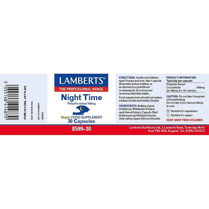 Lamberts Night Time (pistachio extract) 30 Capsules