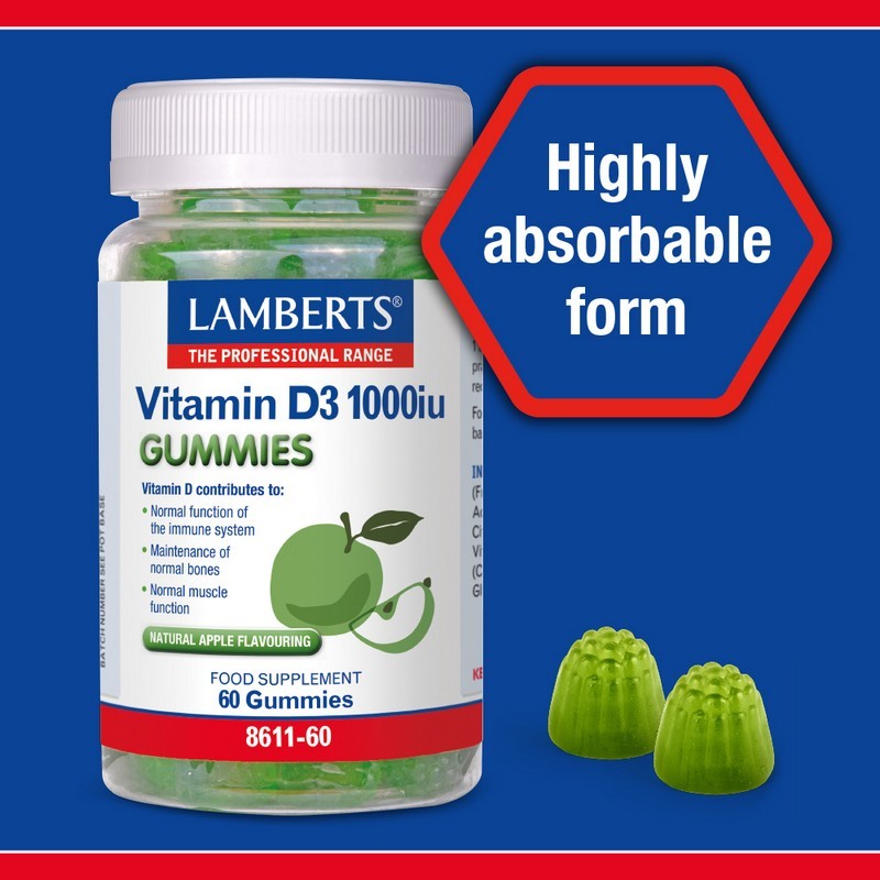 Lamberts Vitamin D Gummies 1000iu 60 Gummies