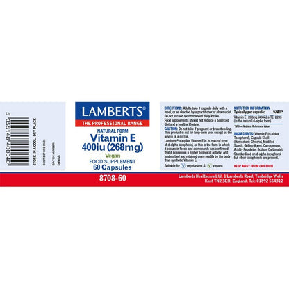 Lamberts Natural Vitamin E 400iu
