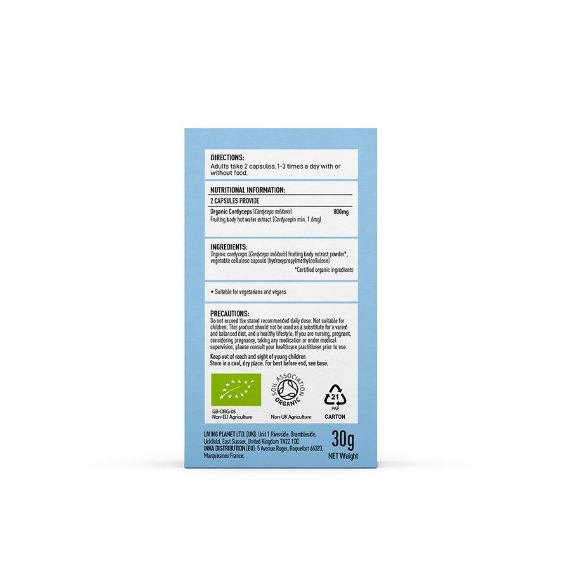 Mushrooms For Life Organic Cordyceps  Pure Grade Extract 60 Capsules