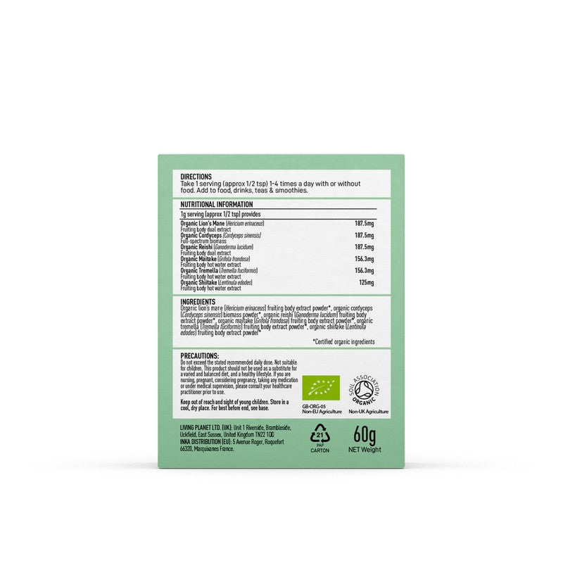 Mushrooms For Life Organic Myco Synergy Myco Blend Powder 60g