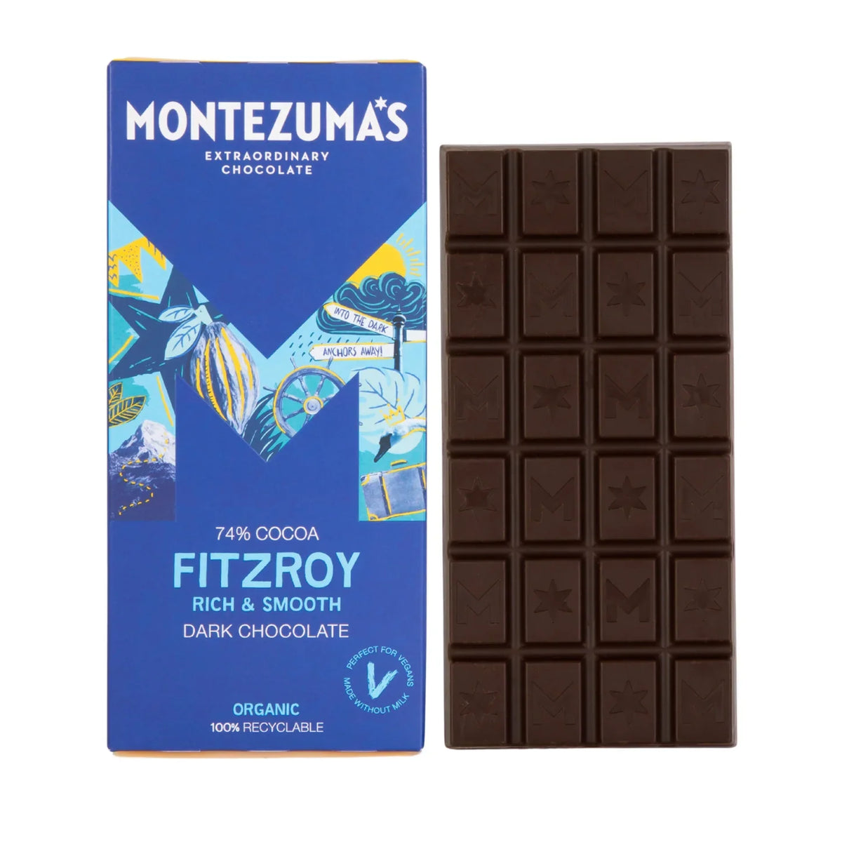 Montezumas Chocolate FitzRoy Organic 74% Dark Chocolate 90g
