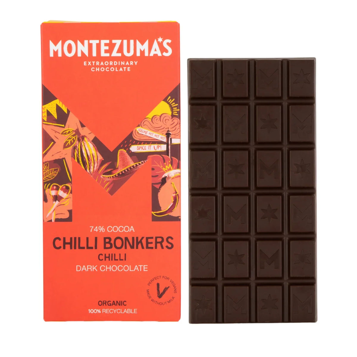 Montezumas Chocolate Chilli Bonkers Organic Dark Chilli 90g