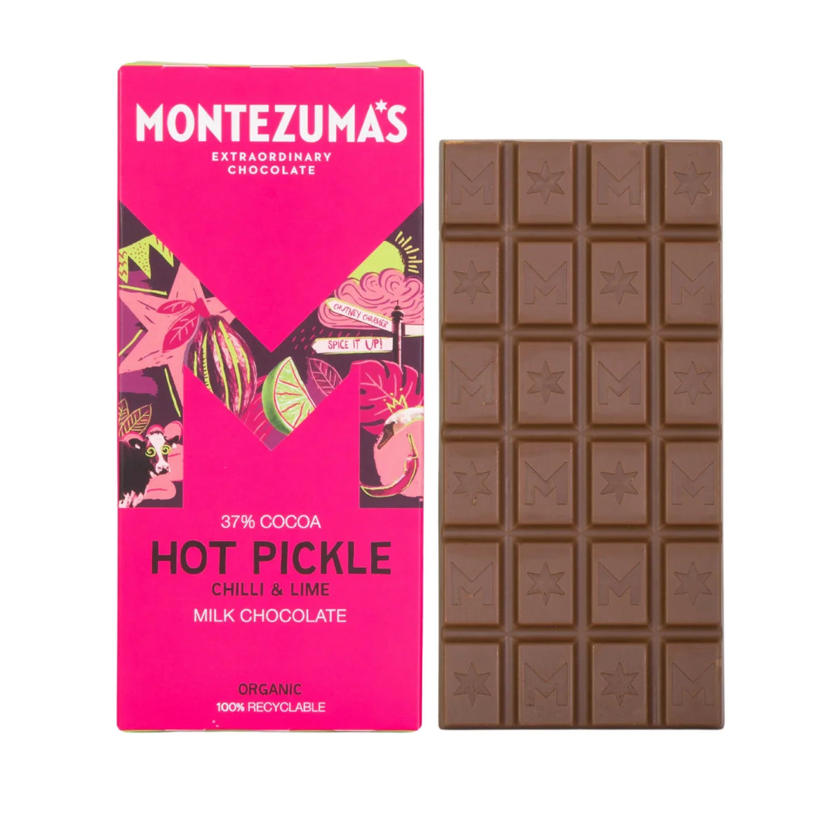 Montezumas Chocolate Hot Pickle Organic Milk with Lime & Chilli 90g