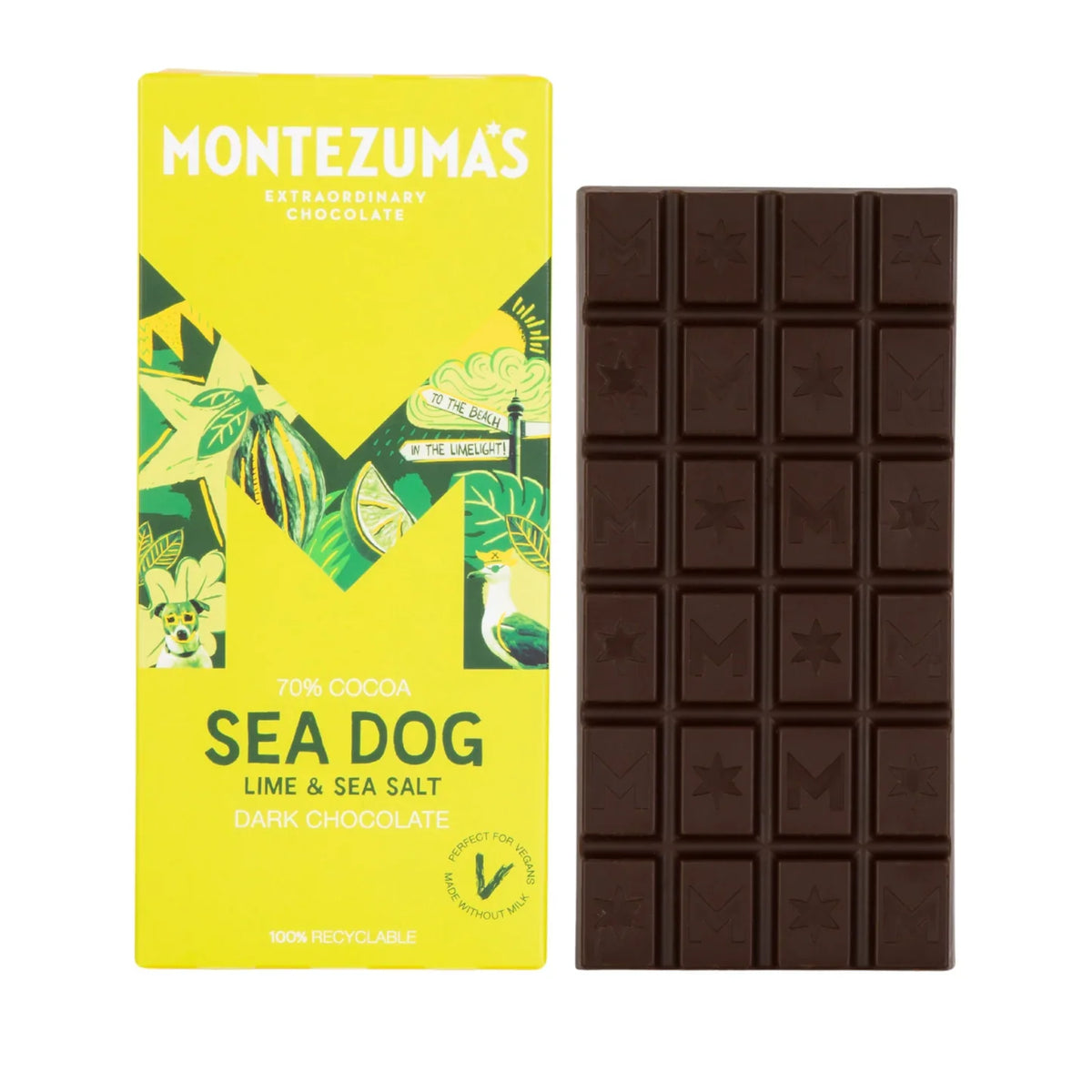 Montezumas Chocolate Sea Dog - Dark Chocolate with Lime & Sea Salt 90g