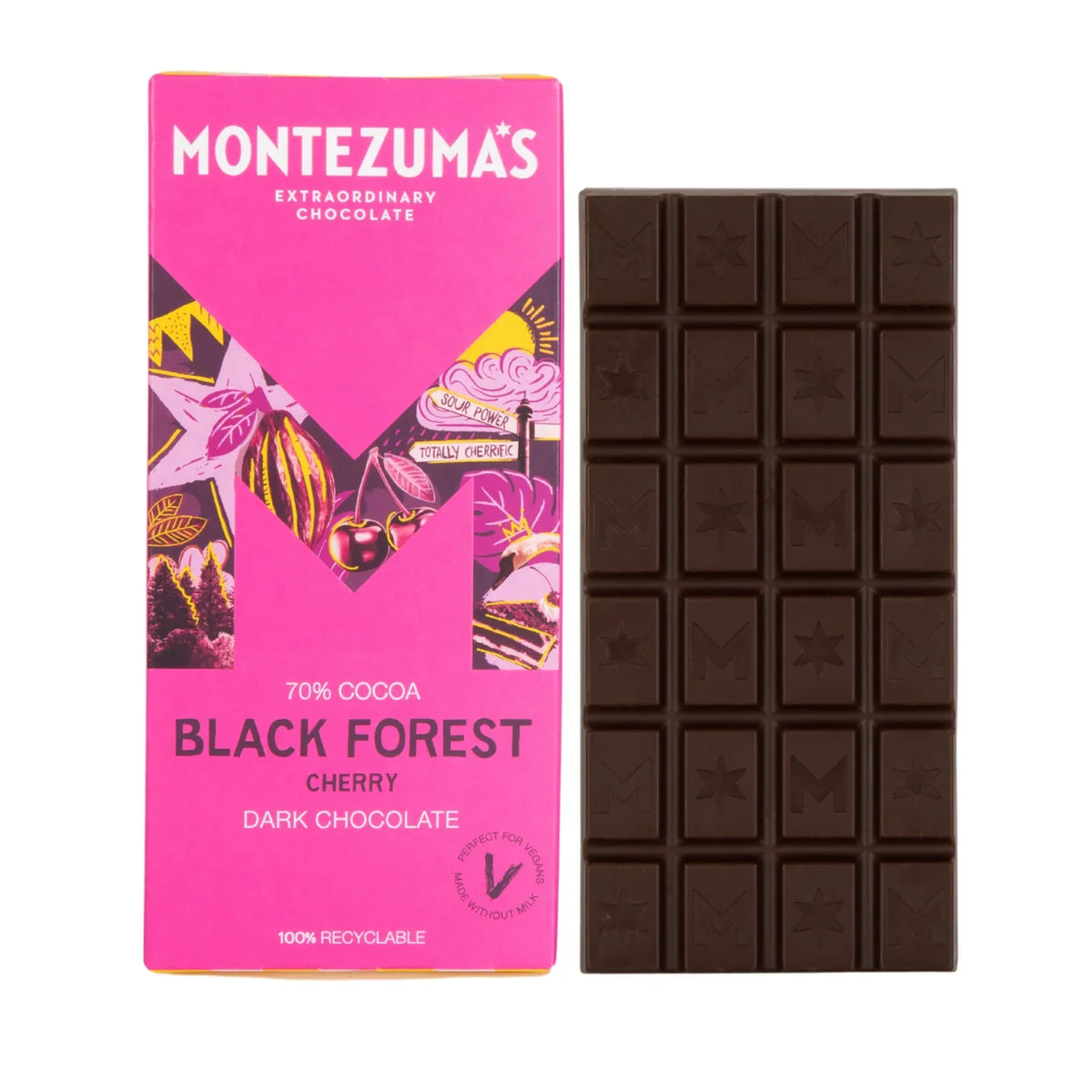 Montezumas Chocolate Black Forest Dark Chocolate with Cherry 90g