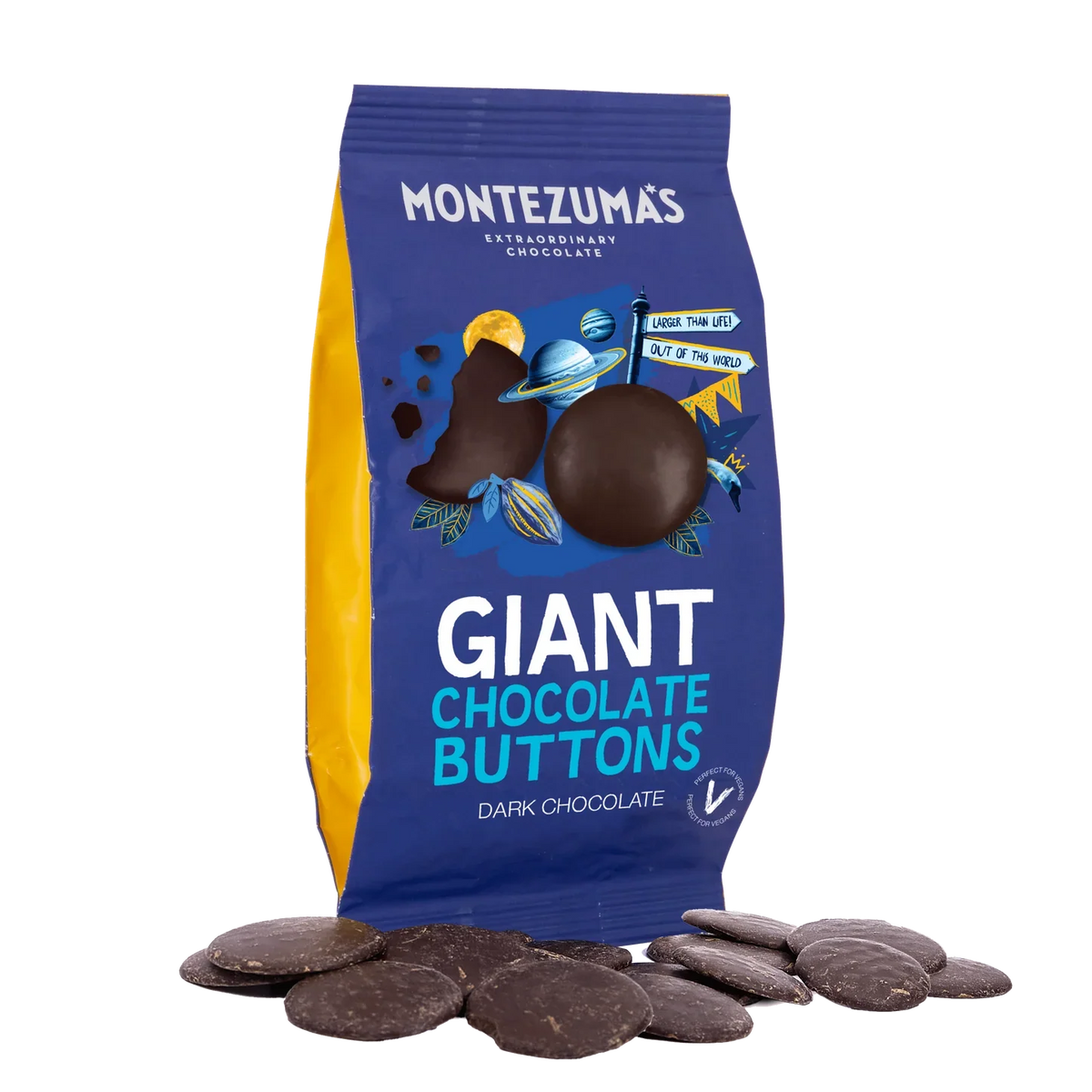 Montezumas Chocolate Giant Sized Dark Chocolate Buttons 120g