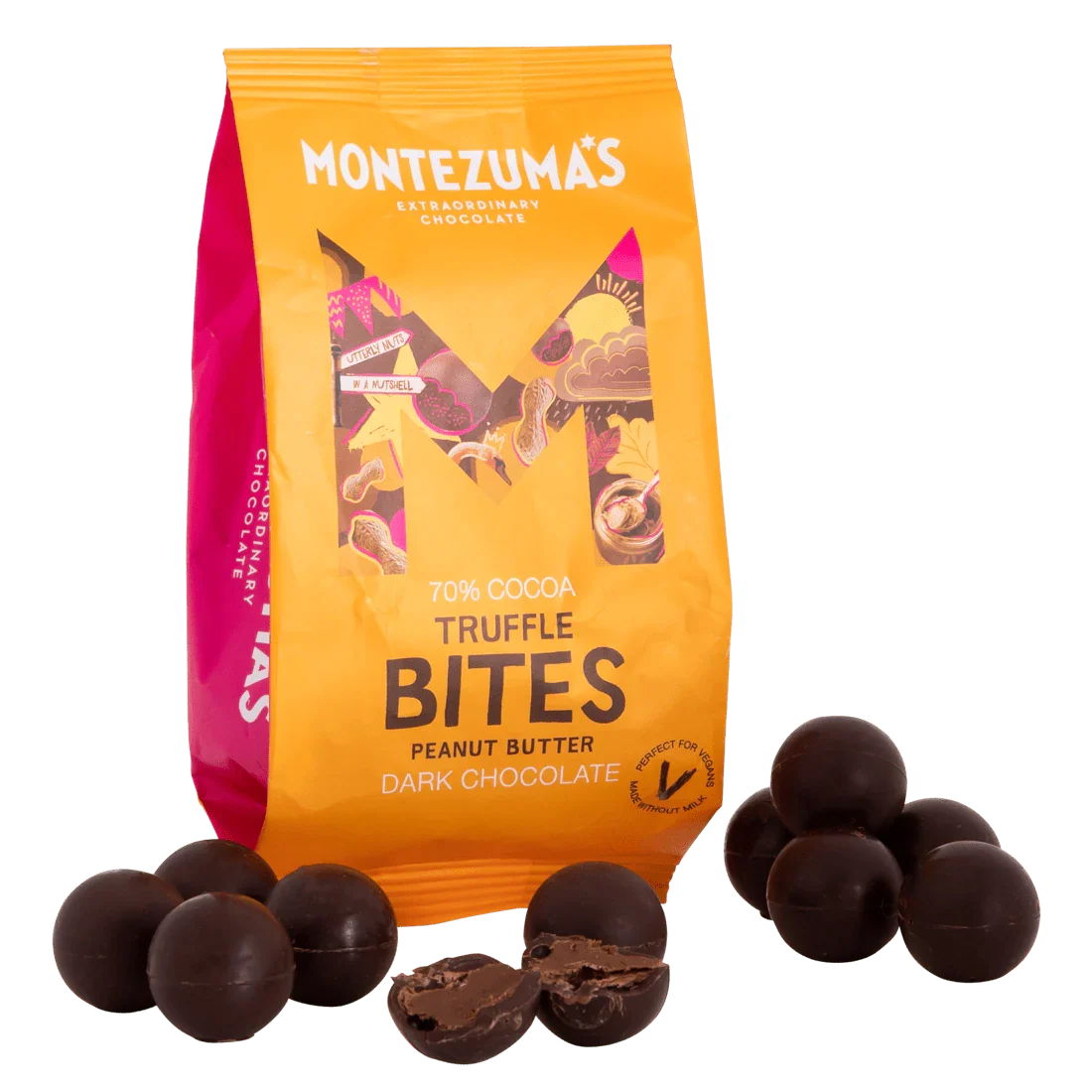 Montezumas Chocolate Truffle Bites Dark Chocolate Peanut Butter 120g