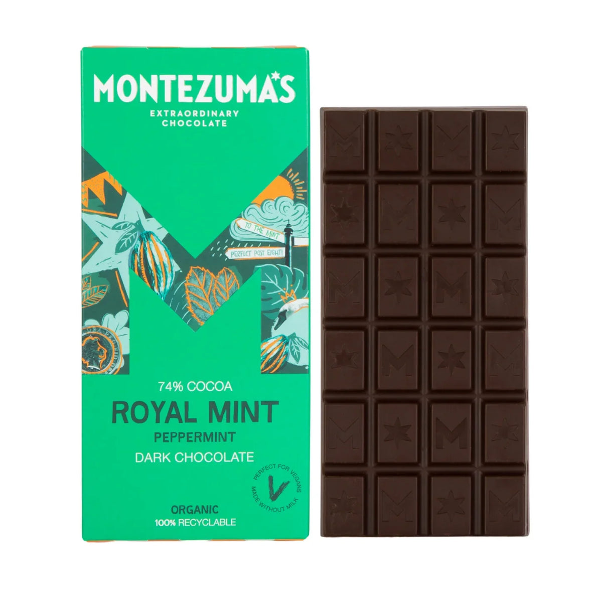 Montezumas Chocolate Royal Mint Dark Organic with Mint 90g