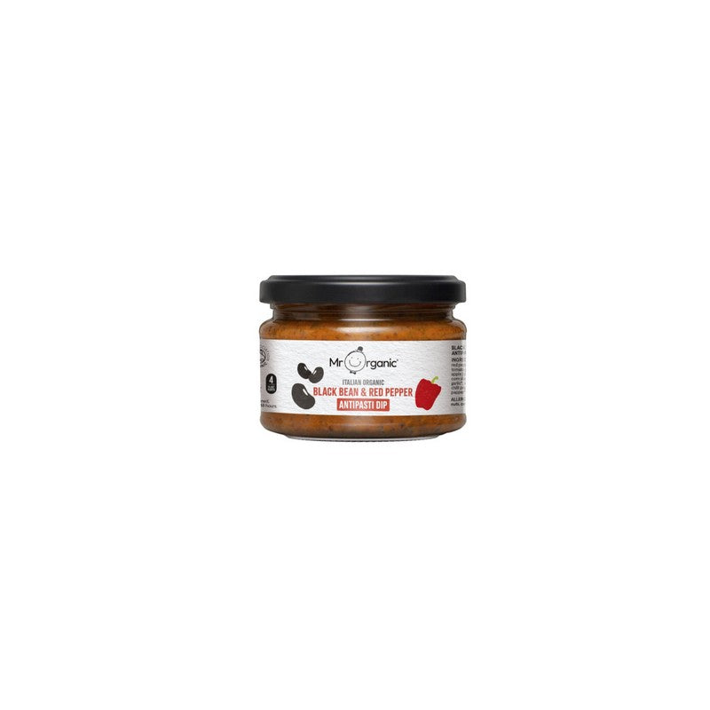 Mr Organic Black Bean & Red Pepper Antipasti Dip 230g