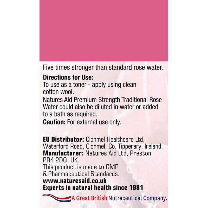 Natures Aid Premium Strength Traditional Rosewater 150ml