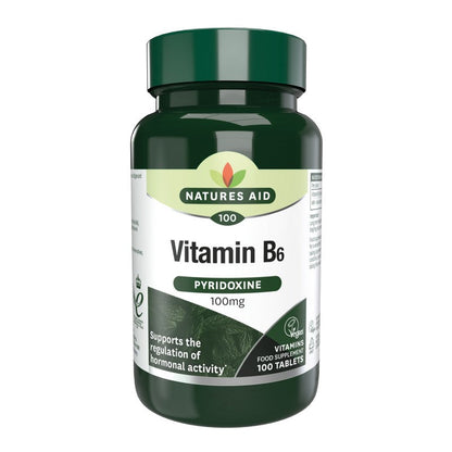 Natures Aid Vitamin B6 (High Potency) 100mg 100 Tablets