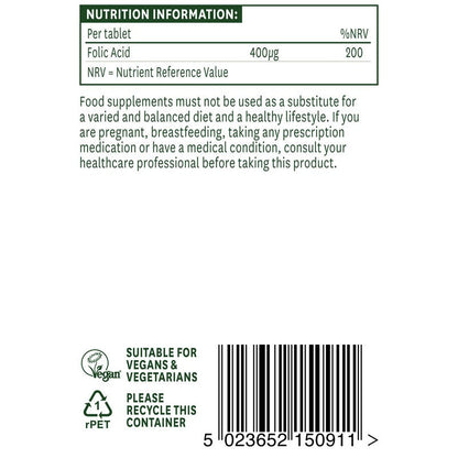 Natures Aid Folic Acid - 400ug 90 Tablets