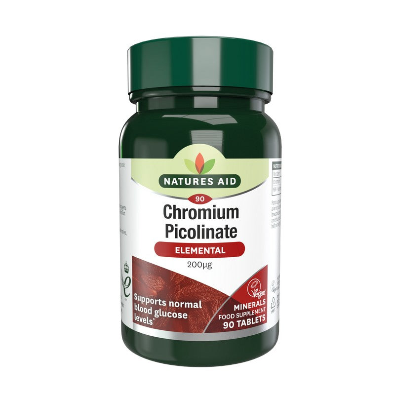 Natures Aid Chromium Picolinate 200µg elemental 90 Tablets