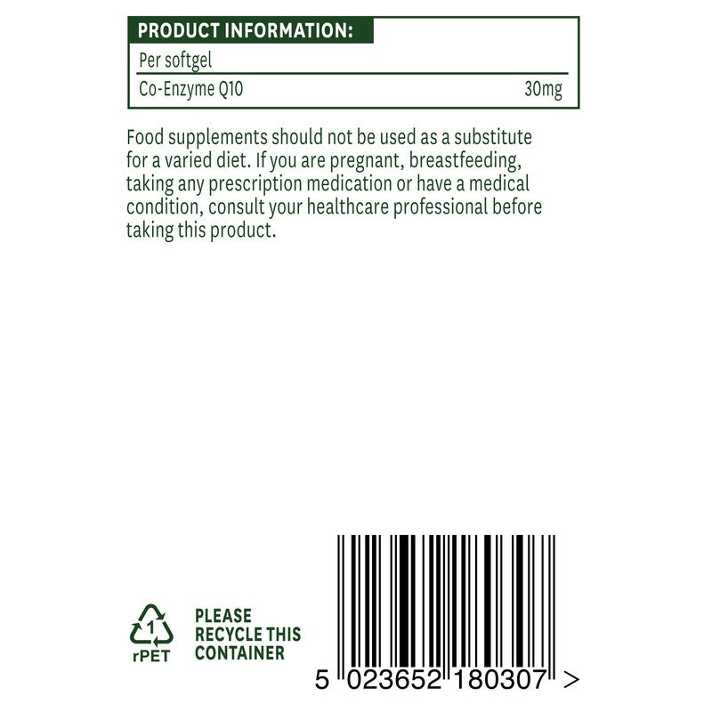 Natures Aid CO-Q-10 30mg (Co-Enzyme Q10) 30 Softgels