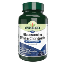 Natures Aid Glucosamine 500mg, MSM 500mg + Chondroitin 100mg (with Vit C)