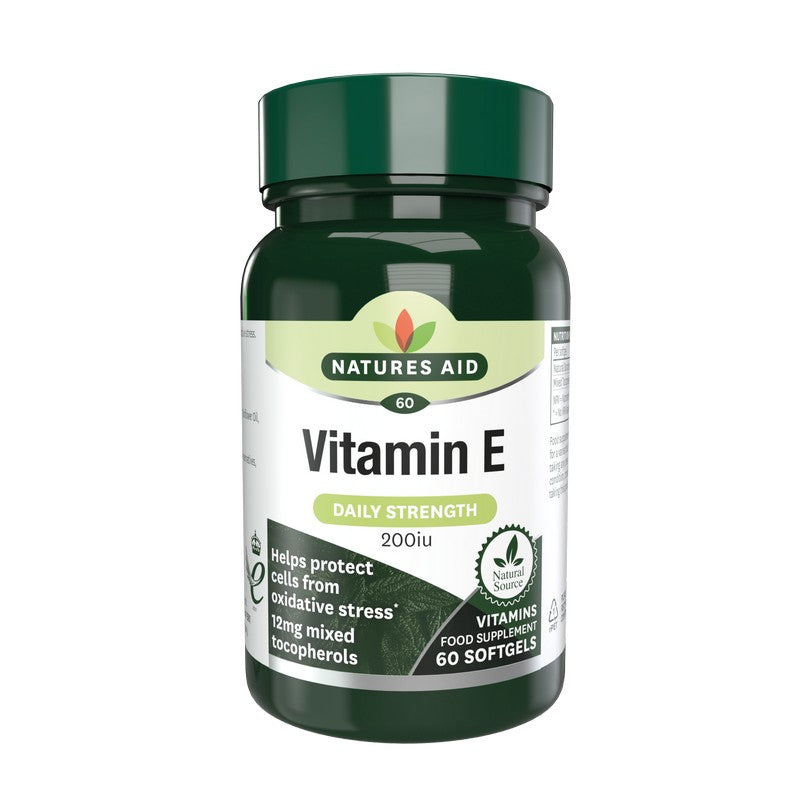 Natures Aid Vitamin E 200iu Natural Form 60 Softgels