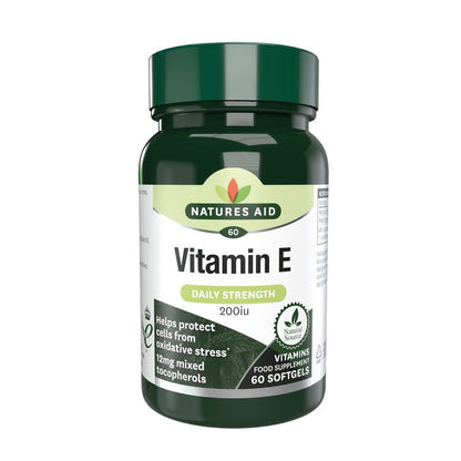 Natures Aid Vitamin E 200iu Natural Form 60 Softgels