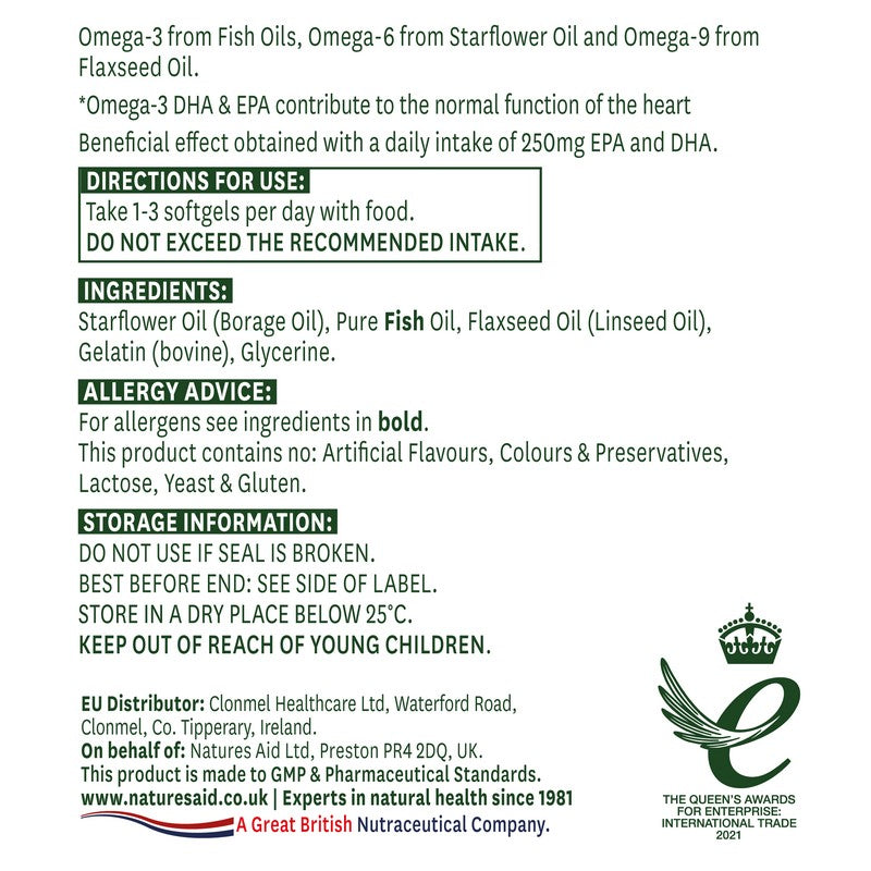 Natures Aid Complete EFA (Omega 3, 6 + 9) 90 Softgels