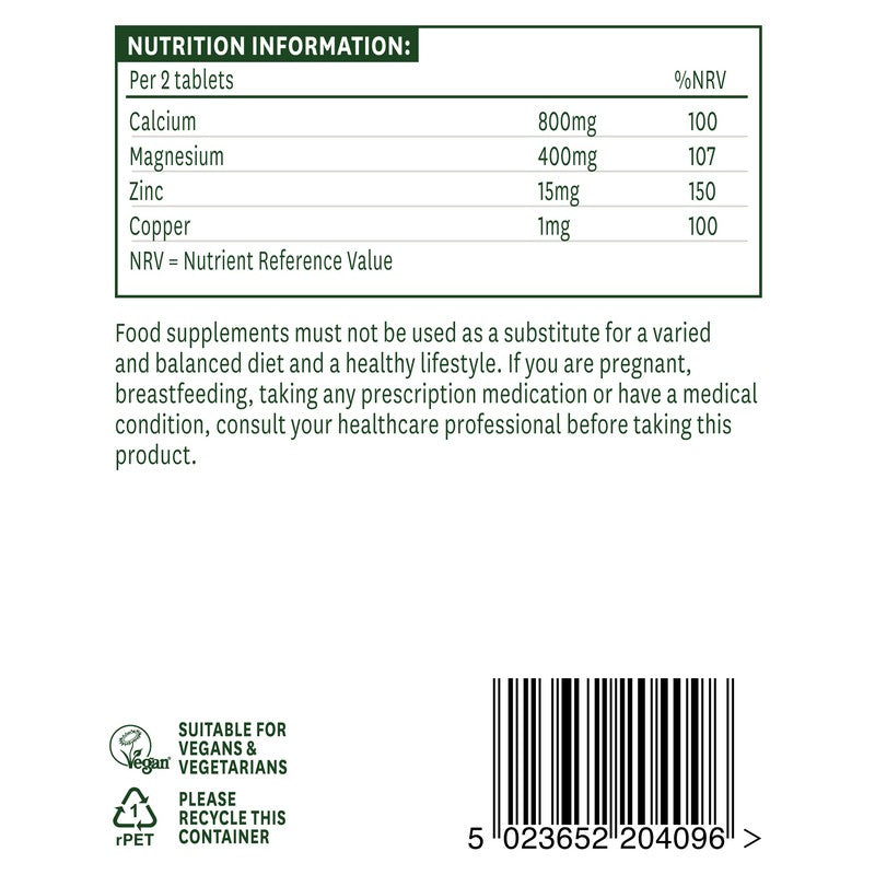 Natures Aid Calcium, Magnesium & Zinc 90 Tablets