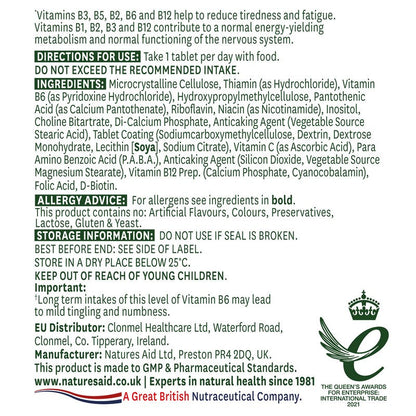 Natures Aid Vitamin B Complex 100 Time Release (Mega Potency)