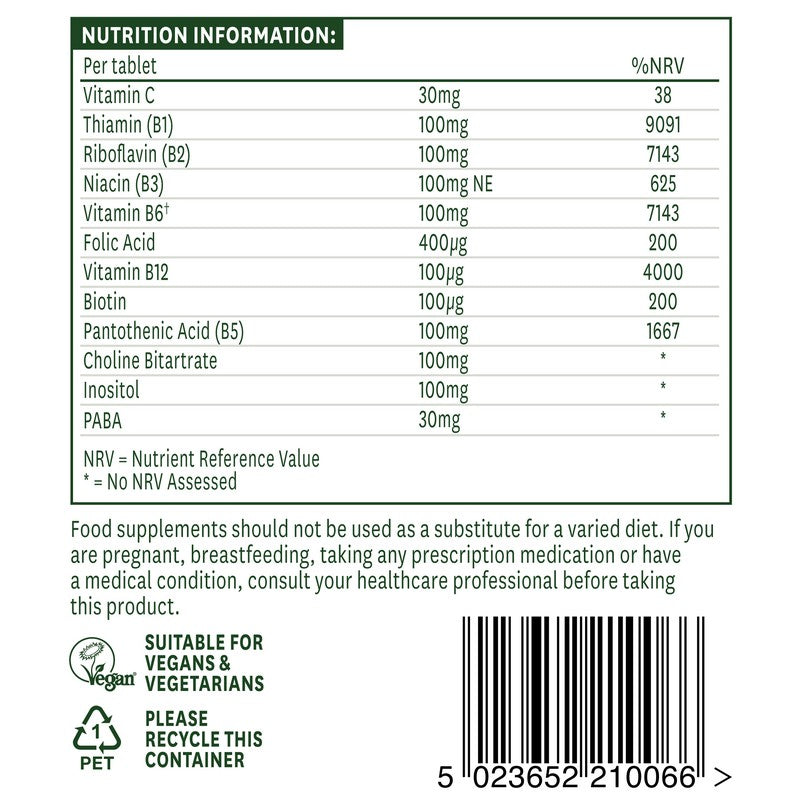 Natures Aid Vitamin B Complex 100 Time Release (Mega Potency)