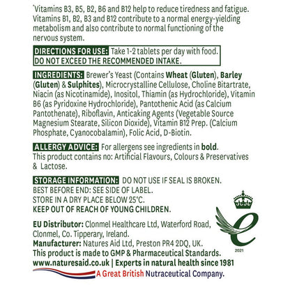 Natures Aid Vitamin B Complex 90 Tablets