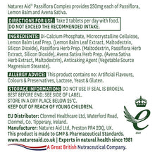 Natures Aid Passiflora, Lemon Balm & Avena Sativa 60 Tablets