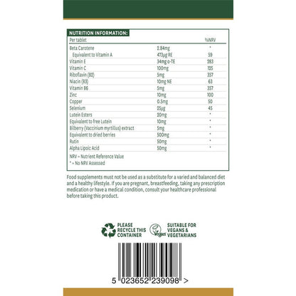 Natures Aid Lutein Eye Complex with 10mg Lutein, Bilberry and Alpha Lipoic Acid 90 Tablets
