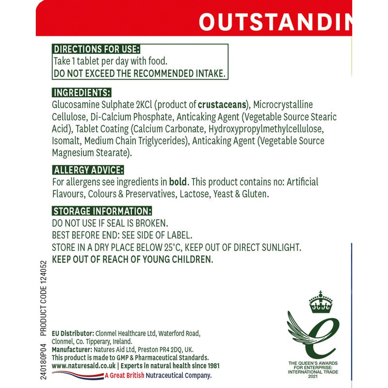 Natures Aid Glucosamine Sulphate 1500mg (High Strength)