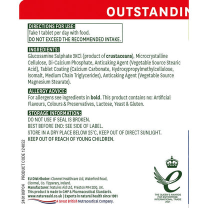 Natures Aid Glucosamine Sulphate 1500mg (High Strength)