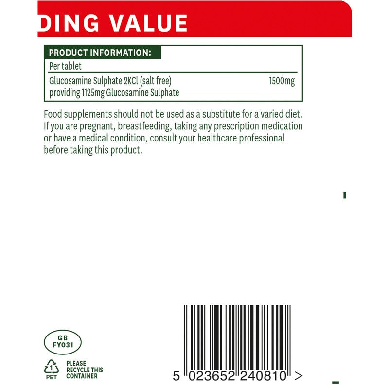 Natures Aid Glucosamine Sulphate 1500mg (High Strength)
