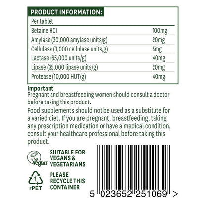 Natures Aid Digestive Enzyme Complex (with Betaine HCI) 60 Tablets