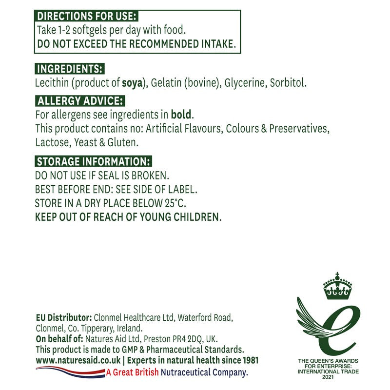Natures Aid Lecithin 1200mg 90 Tablets