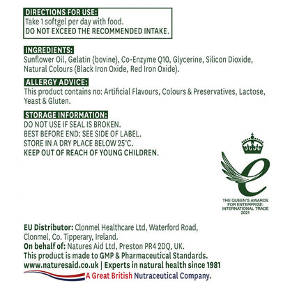 Natures Aid CO-Q-10 100mg (Co Enzyme Q10)