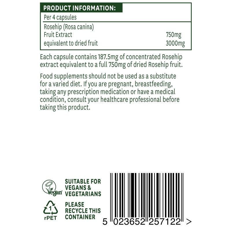 Natures Aid Rosehip 750mg 120 Capsules