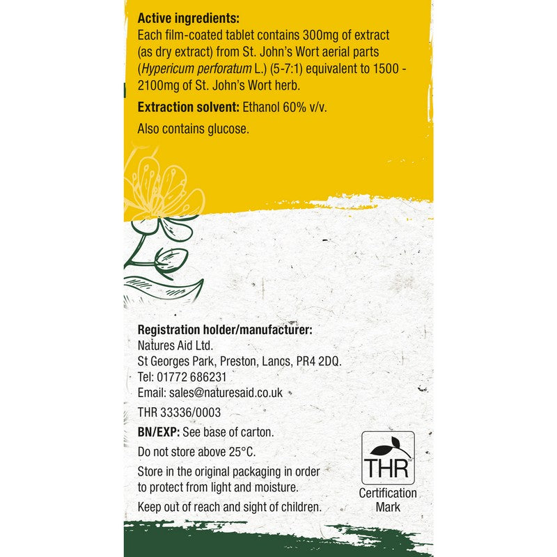 Natures Aid Ucalm® 300mg (Equivalent 1500mg-2100mg of St Johns Wort Herb)