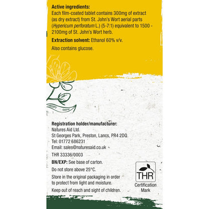 Natures Aid Ucalm® 300mg (Equivalent 1500mg-2100mg of St Johns Wort Herb)