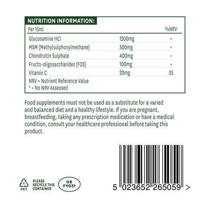 Natures Aid Glucosamine, 1200mg, MSM 500mg & Chondroitin 400mg Liquid 500ml