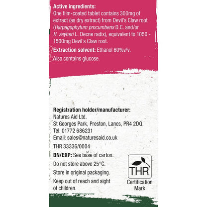 Natures Aid JointEeze® 300mg (Equivalent 1050-1500mg of Devils Claw root) 90 Tablets