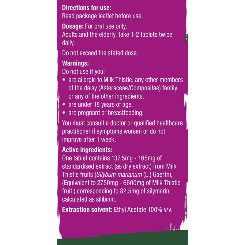 Natures Aid DigestEeze® 150mg (Equivalent 2750mg - 6600mg Milk Thistle) 60 Tablets