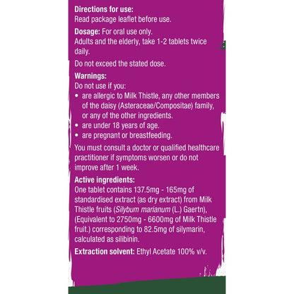 Natures Aid DigestEeze® 150mg (Equivalent 2750mg - 6600mg Milk Thistle) 60 Tablets