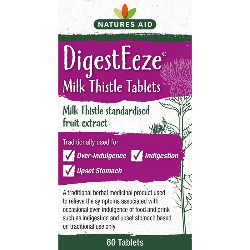 Natures Aid DigestEeze® 150mg (Equivalent 2750mg - 6600mg Milk Thistle) 60 Tablets
