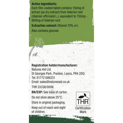 Natures Aid SleepEezy® 150mg (Equivalent 750mg - 900mg of Valerian root) 60 Tablets