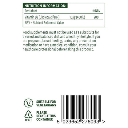 Natures Aid Vitamin D3 400iu (10ug) 90 Tablets