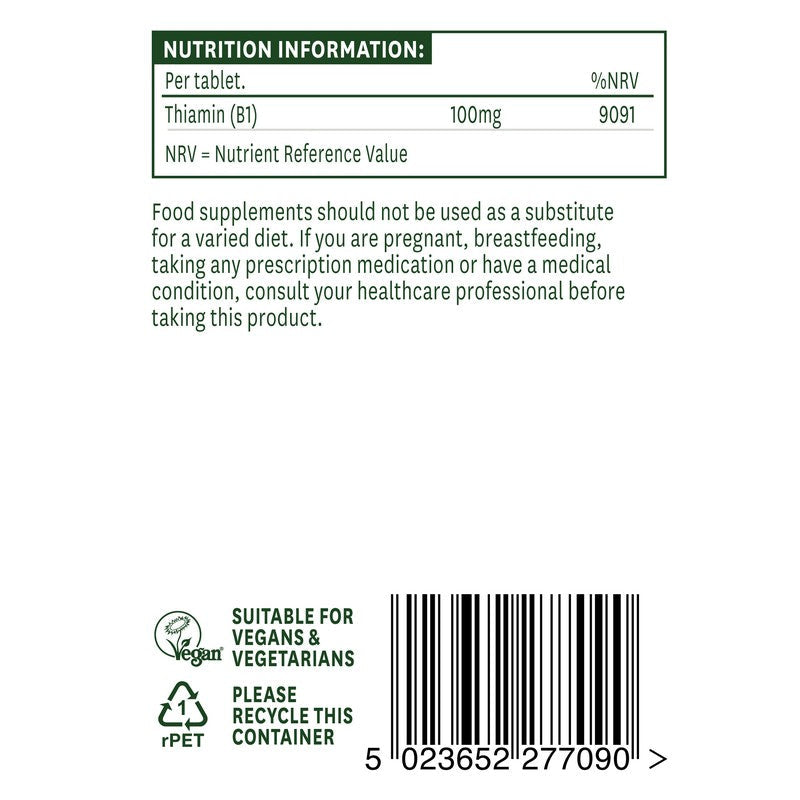 Natures Aid Vitamin B1 100mg 90 Tablets