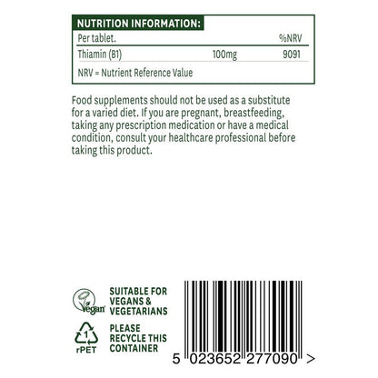 Natures Aid Vitamin B1 100mg 90 Tablets
