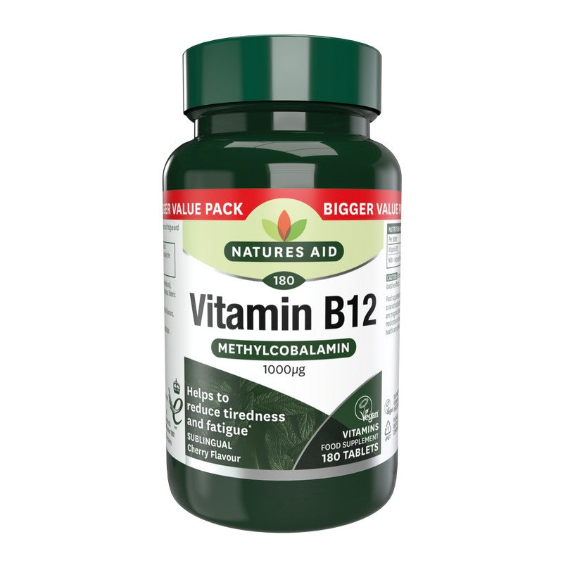 Natures Aid Vitamin B12 1000ug (Sublingual) 180 Tablets