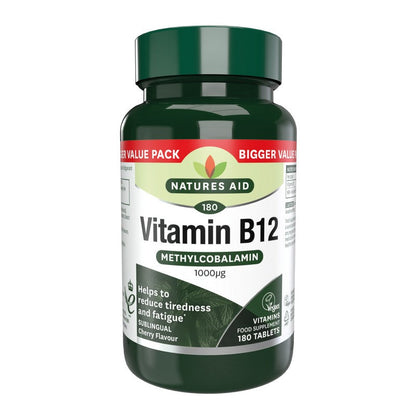 Natures Aid Vitamin B12 1000ug (Sublingual) 180 Tablets