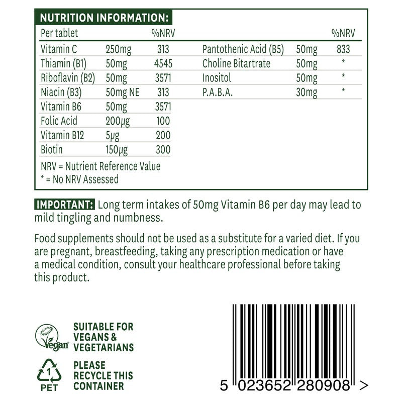Natures Aid Vitamin B Complex 50 with Vitamin C